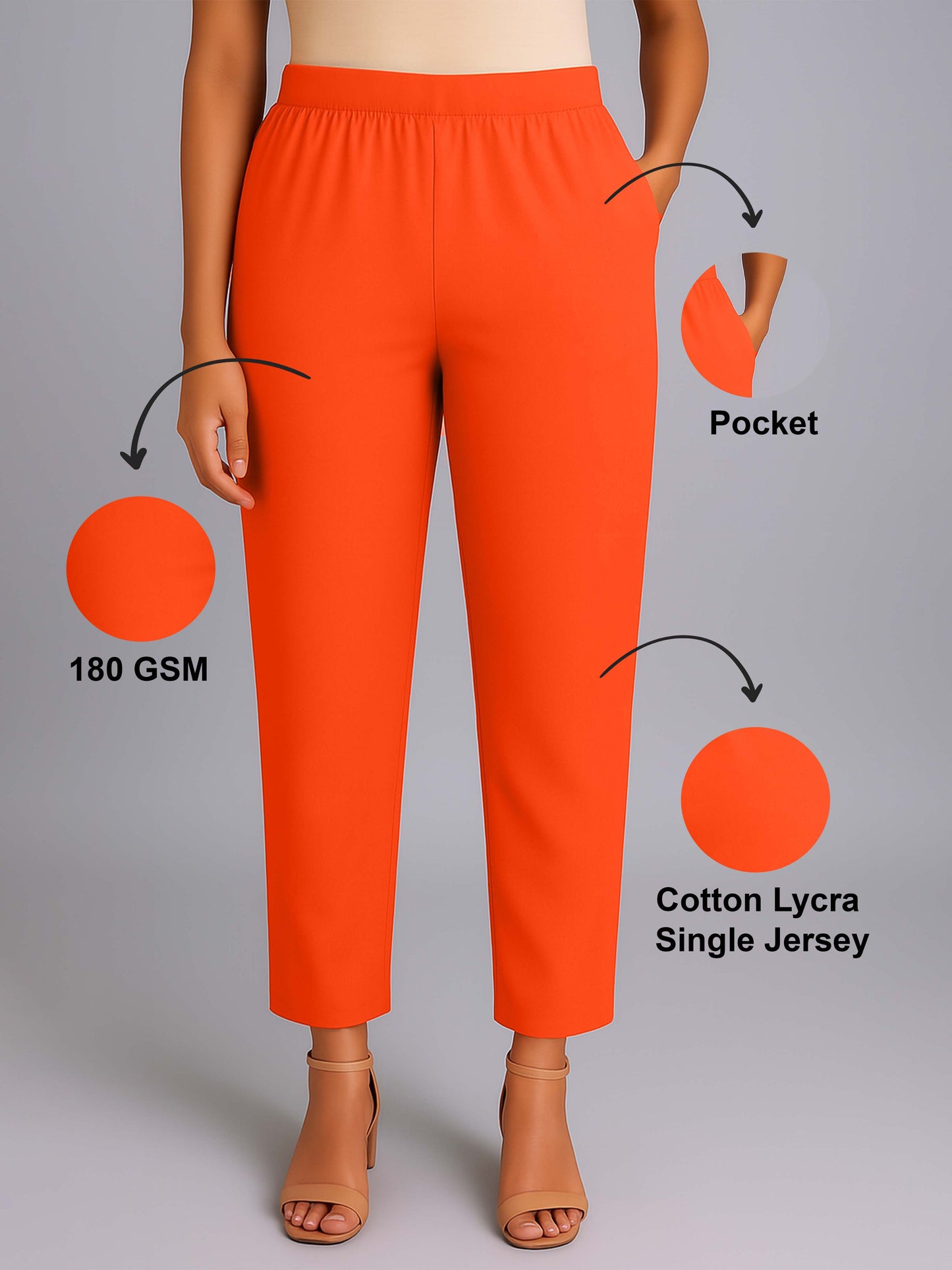 Fresh Salmon Women's Solid Cotton Lycra Kurti Pant