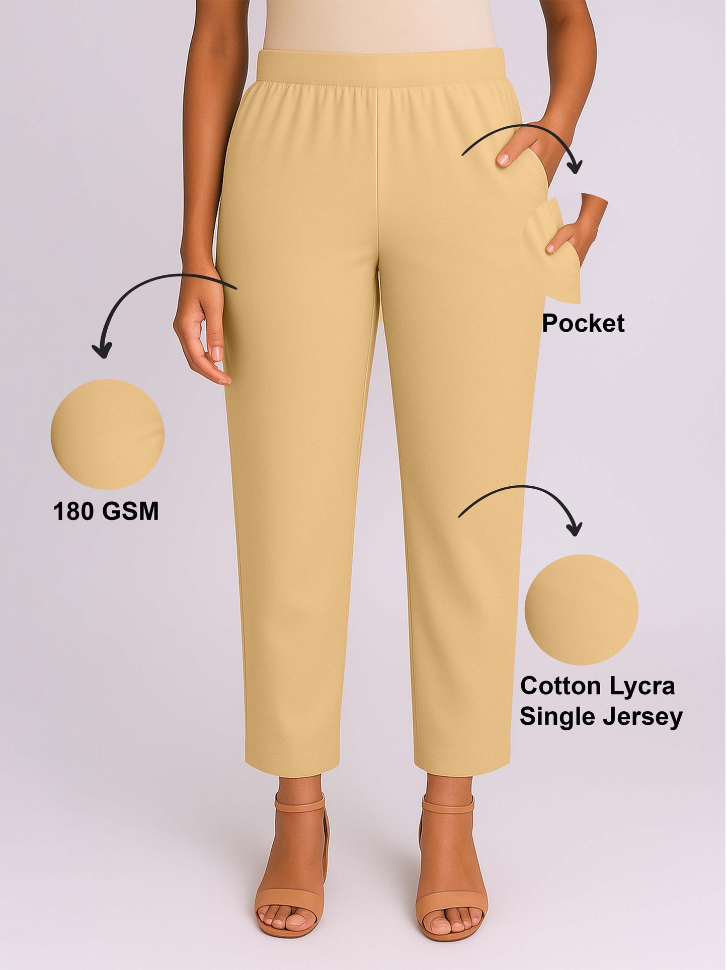 Moth Women's Solid Cotton Lycra Kurti Pant