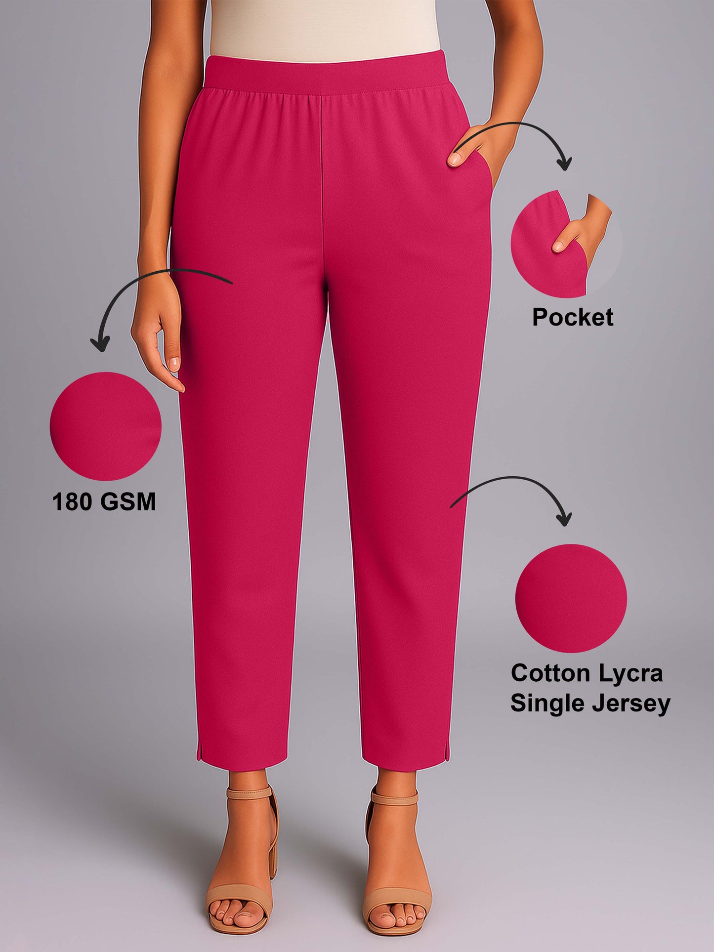 Rani Women's Solid Cotton Lycra Kurti Pant