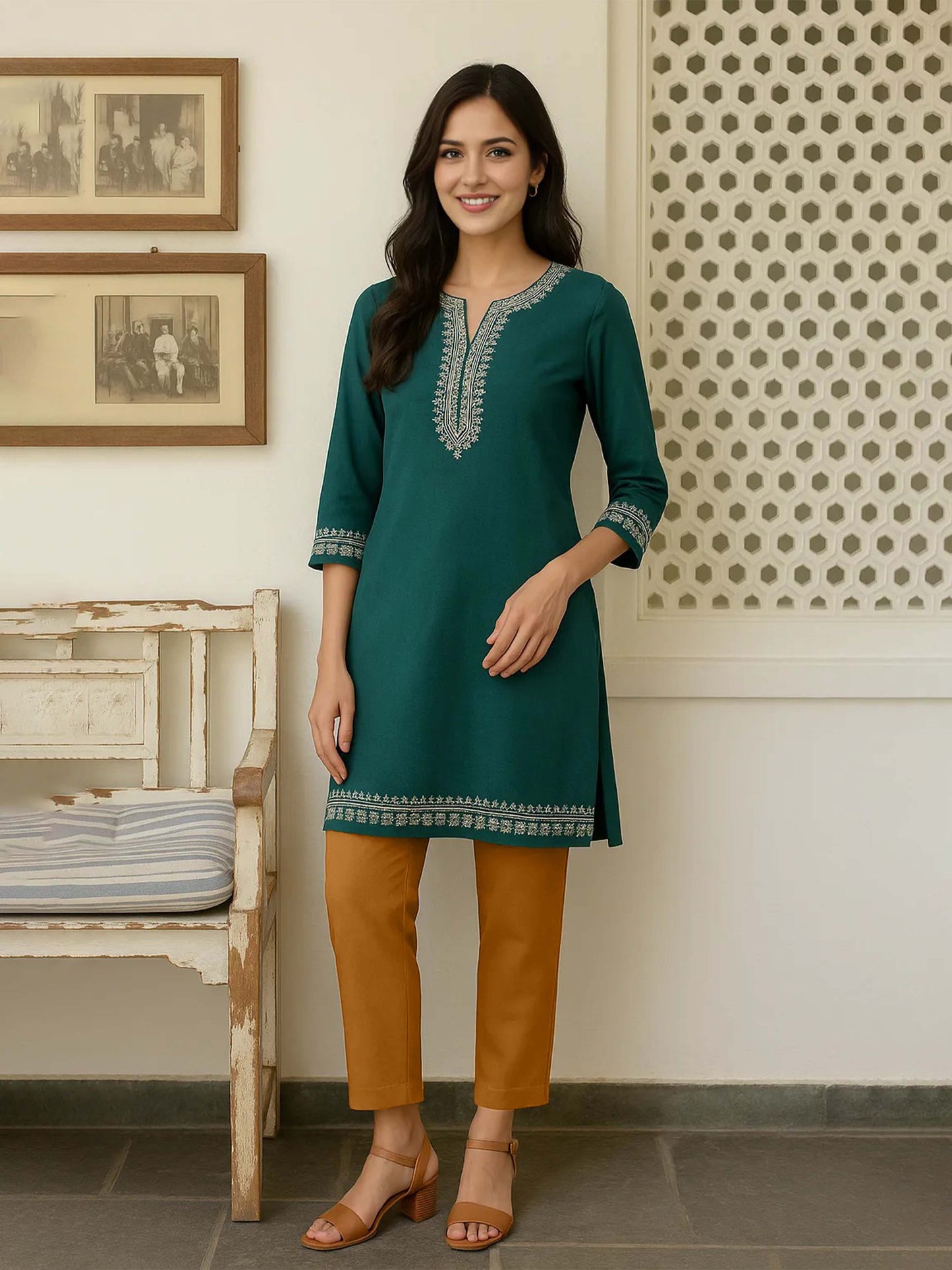 Biscuit Women's Solid Cotton Lycra Kurti Pant