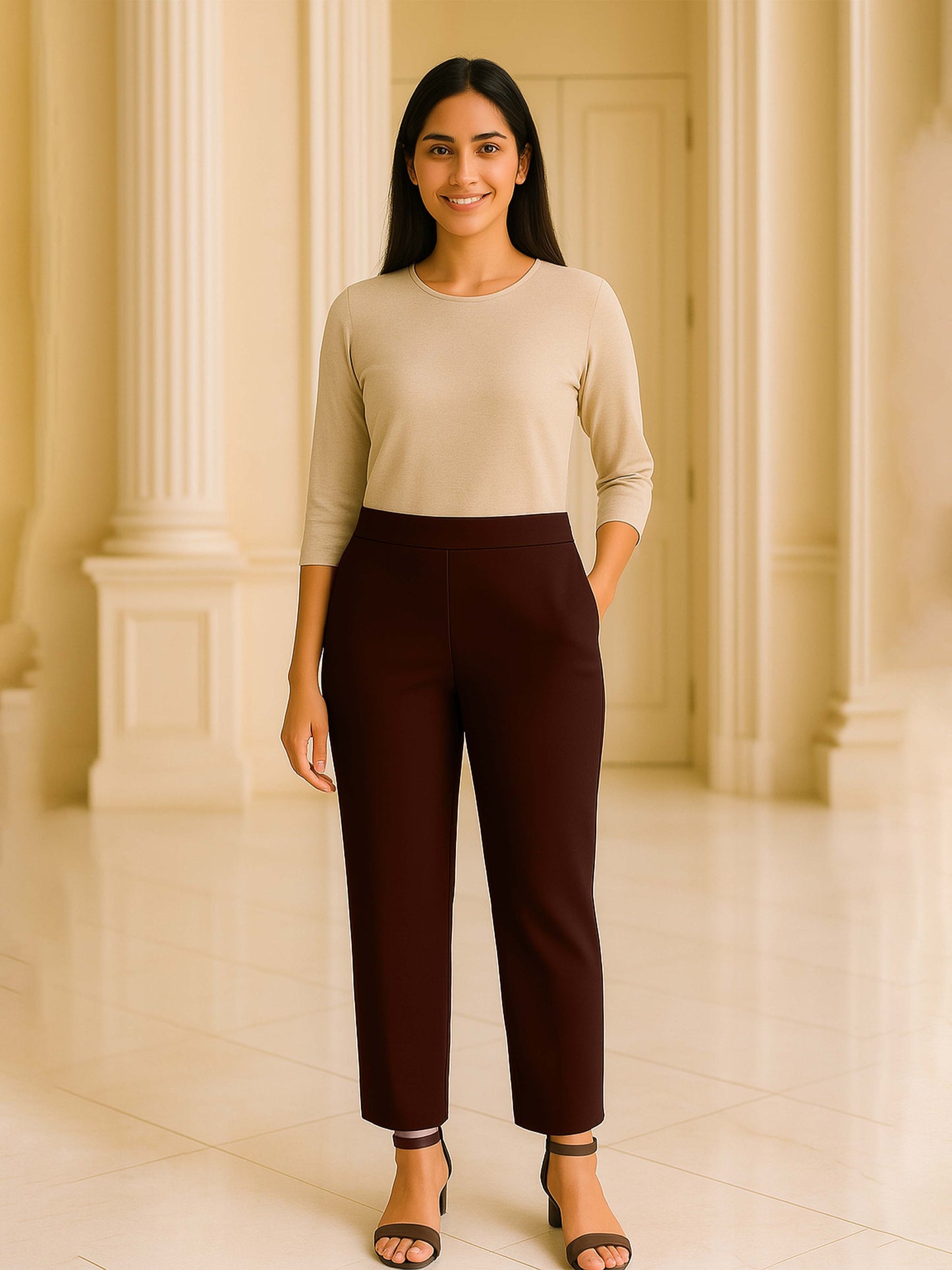 Hot Chocolate Women's Solid Cotton Lycra Kurti Pant