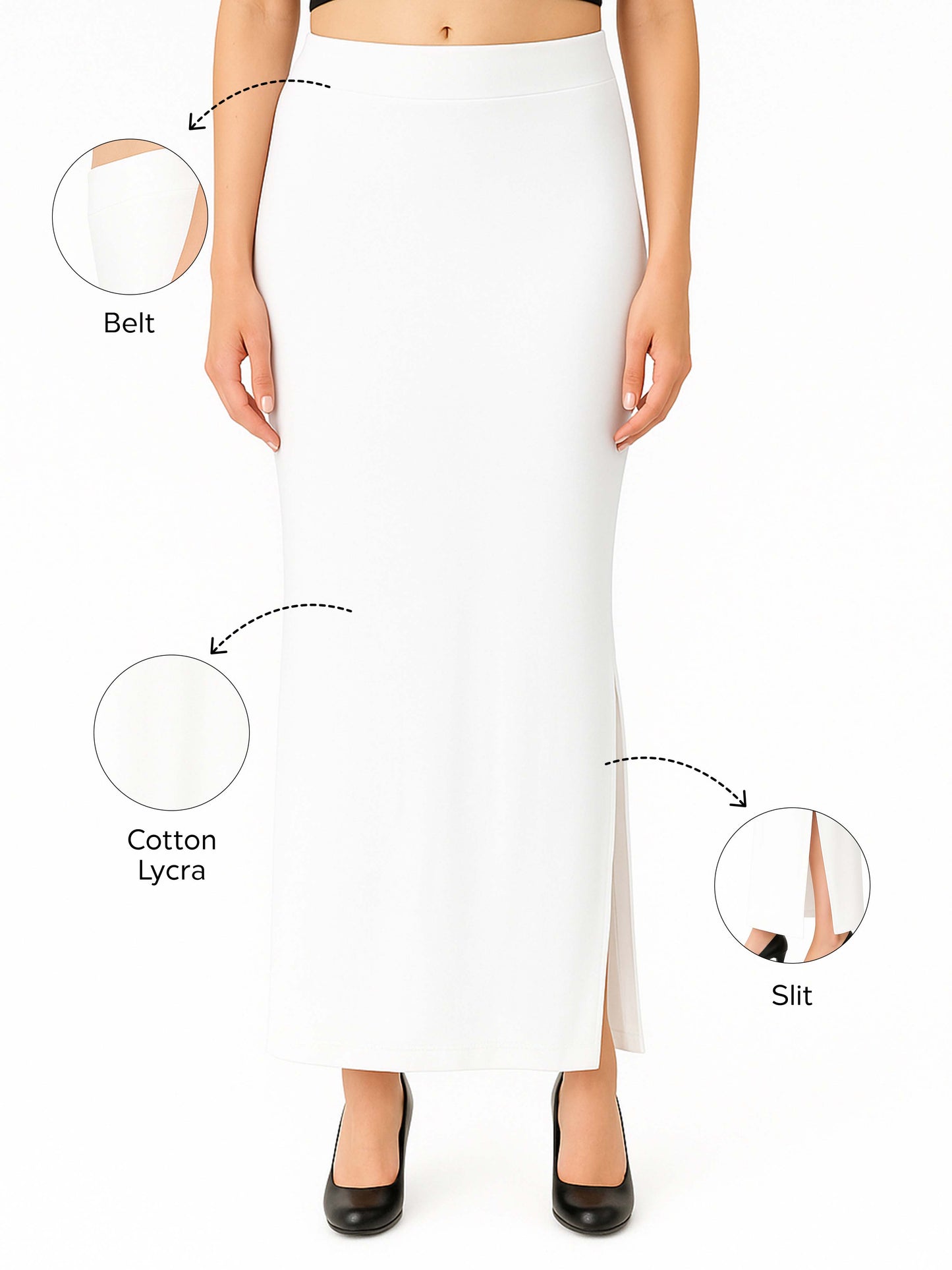 White Women's Solid Shapewear