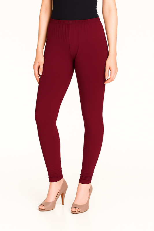 Rose Women's Solid Churidar Stretchable Cotton Blend Legging