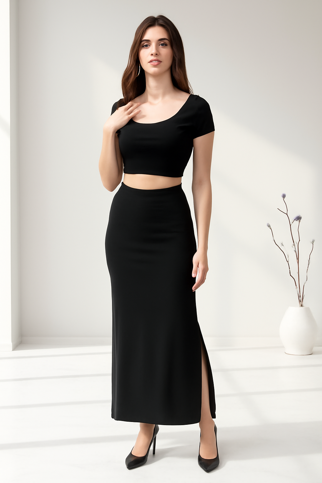 Charcoal Women's Solid Shapewear