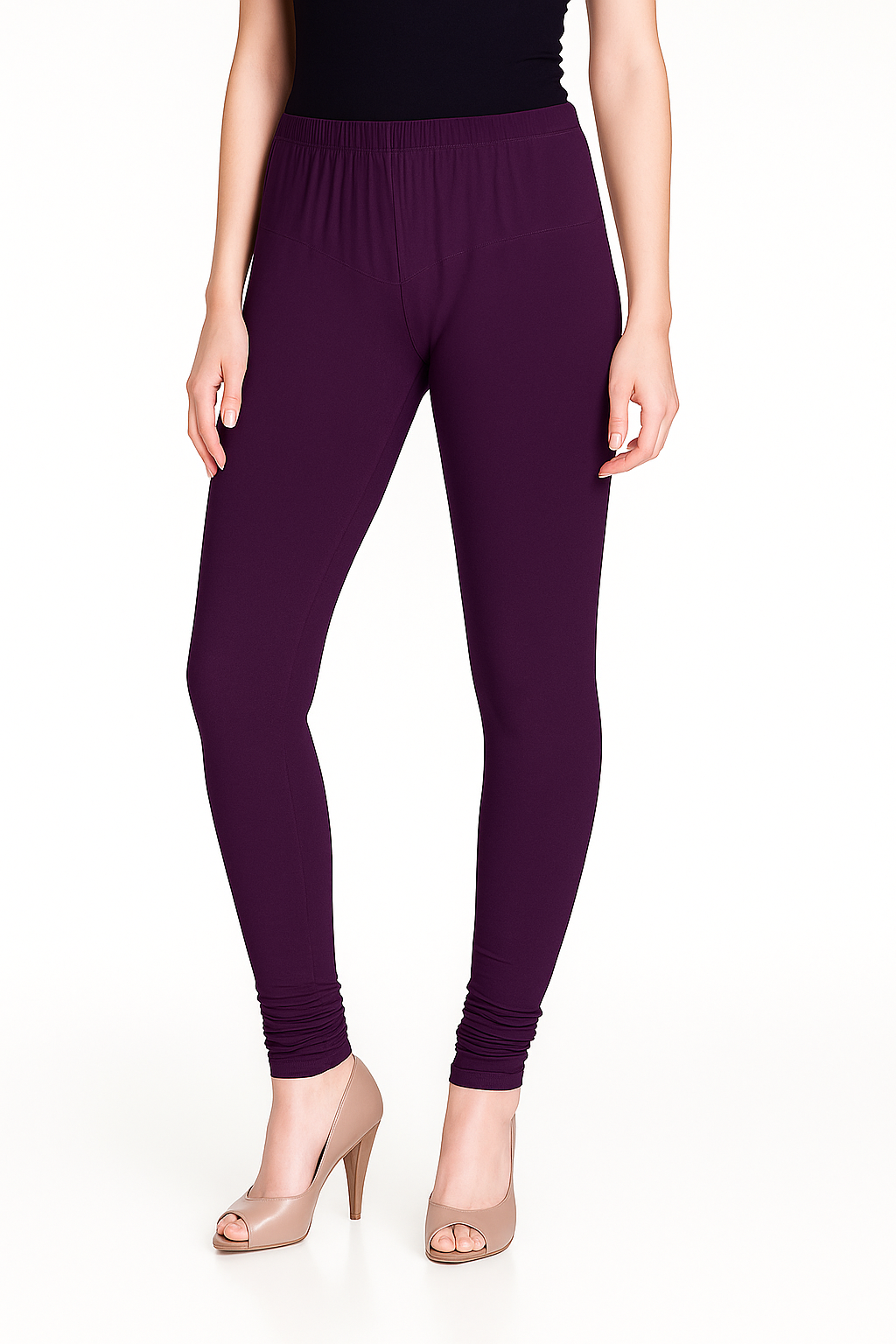 Liberty Women's Solid Churidar Stretchable Cotton Blend Legging
