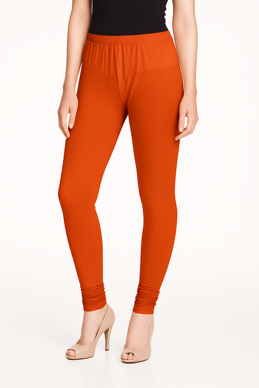 Apricot Women's Solid Churidar Stretchable Cotton Blend Legging