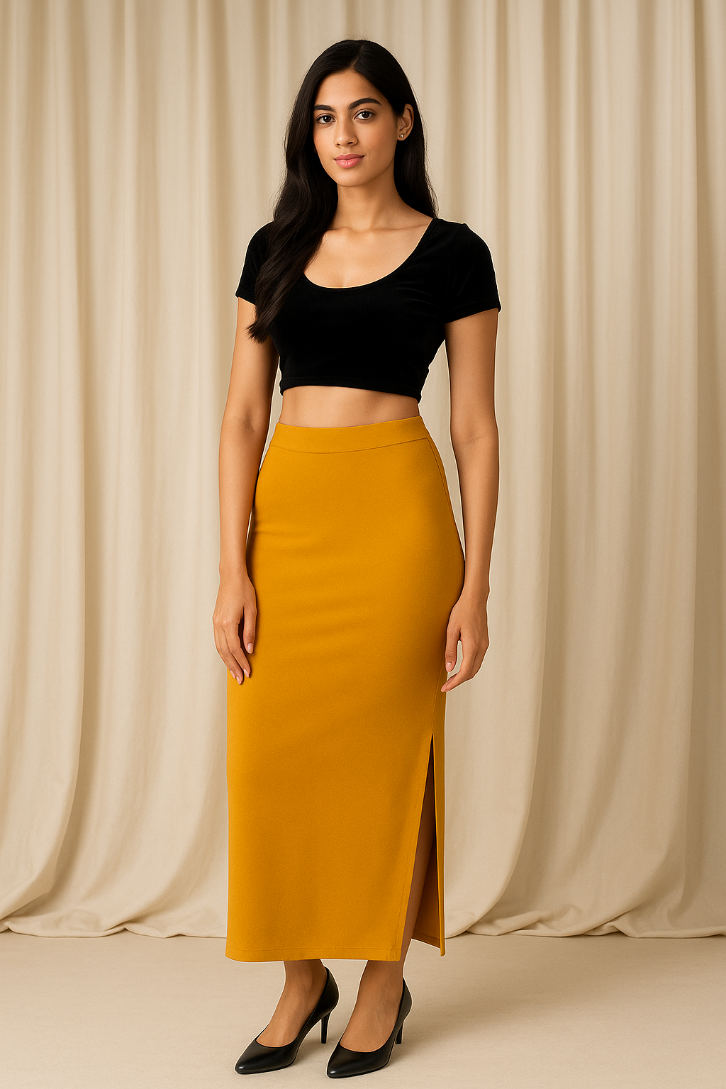 Gold Women's Solid Shapewear