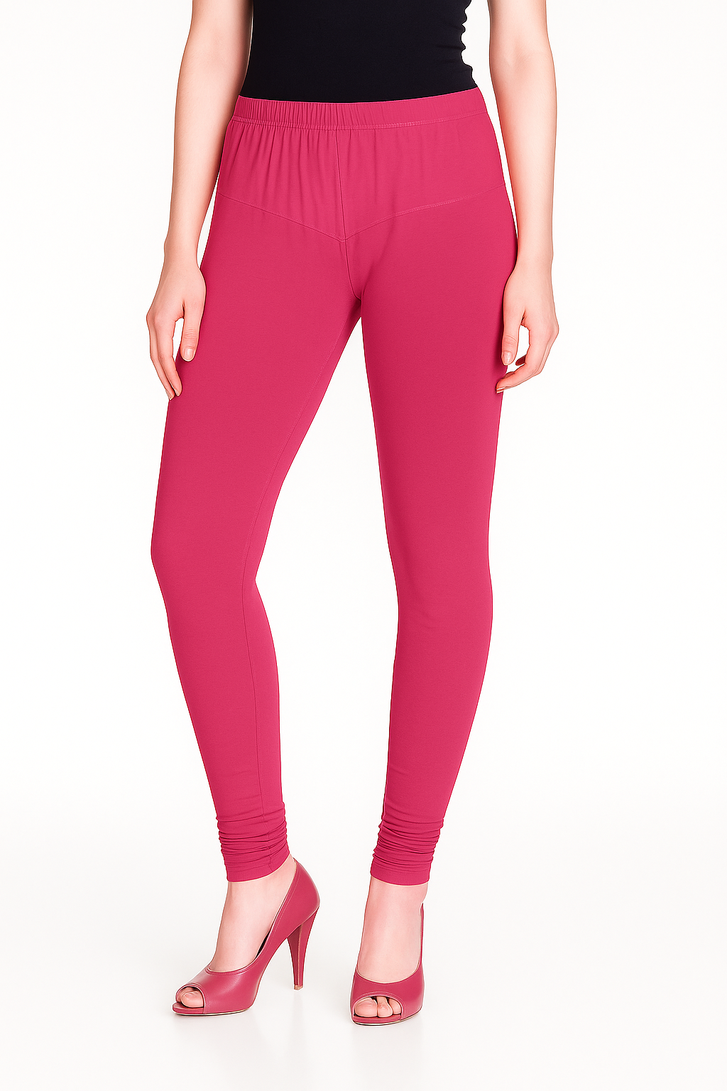 Rosebud Women's Solid Churidar Stretchable Cotton Blend Legging