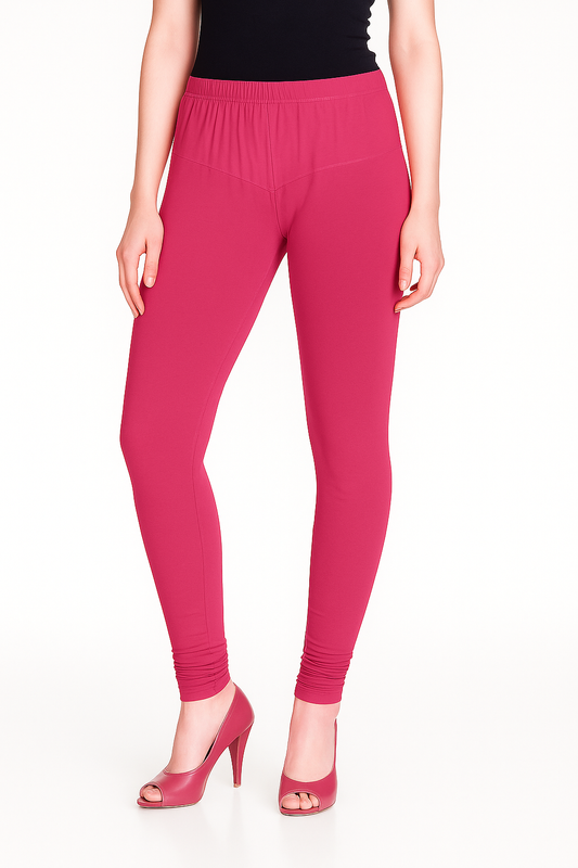 Rosebud Women's Solid Churidar Stretchable Cotton Blend Legging