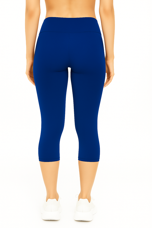 Royal Blue Women's Solid Capri pant