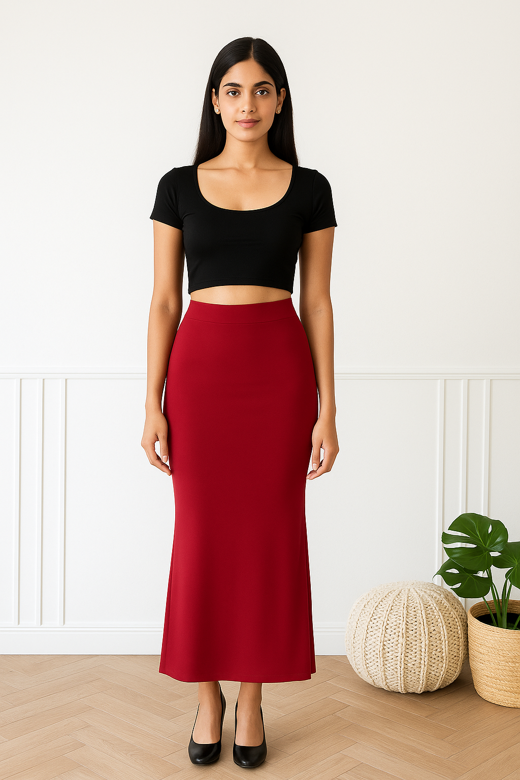 Blood Red Women's Solid Shapewear