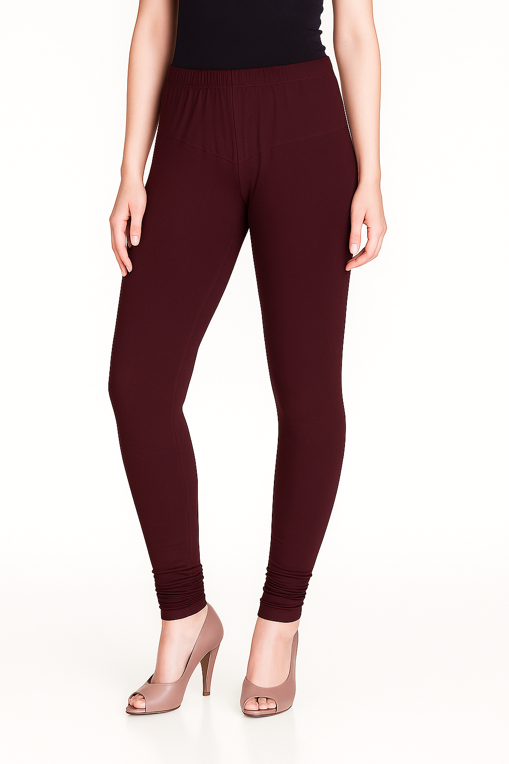 Zinfandel Women's Solid Churidar Stretchable Cotton Blend Legging