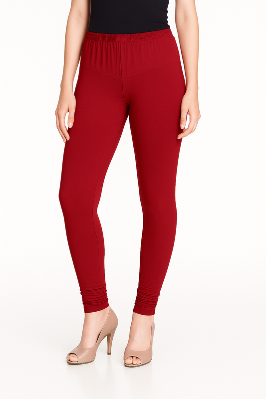Crimson Women's Solid Churidar Stretchable Cotton Blend Legging