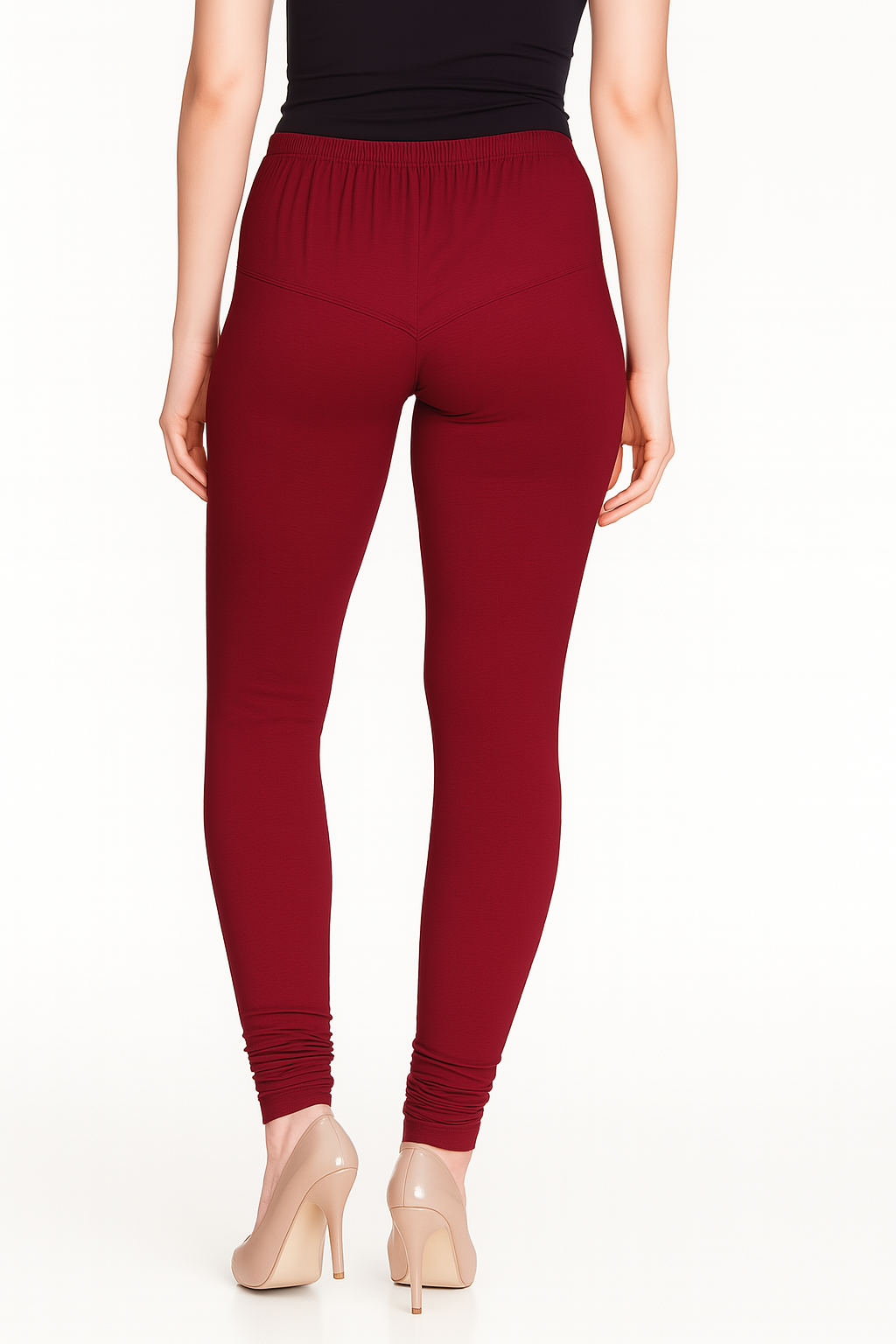 V Cherry Women's Solid Churidar Stretchable Cotton Blend Legging