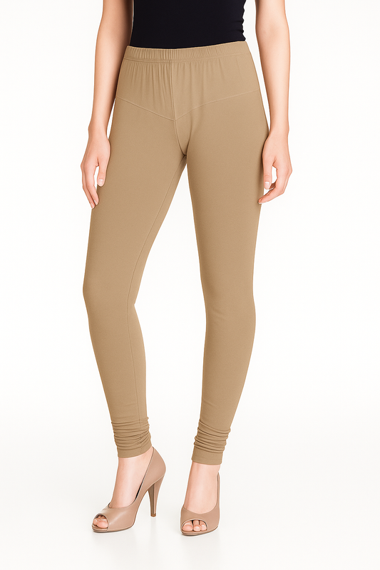 Biscuit Women's Solid Churidar Stretchable Cotton Blend Legging