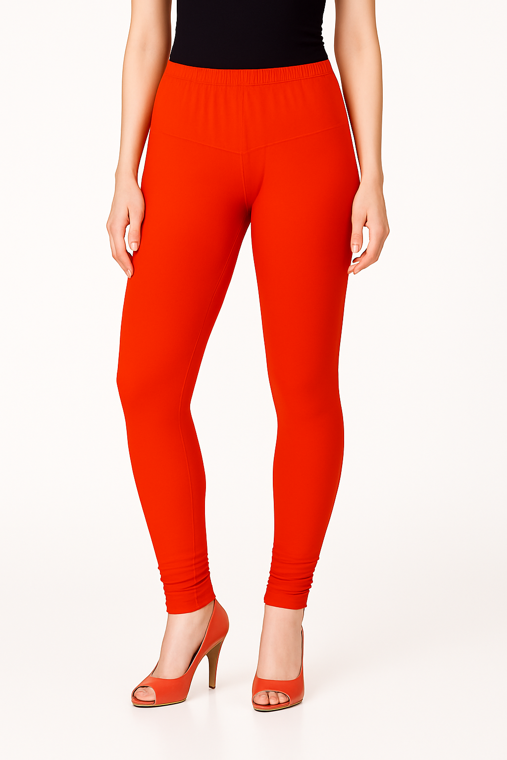 Mandarin Women's Solid Churidar Stretchable Cotton Blend Legging