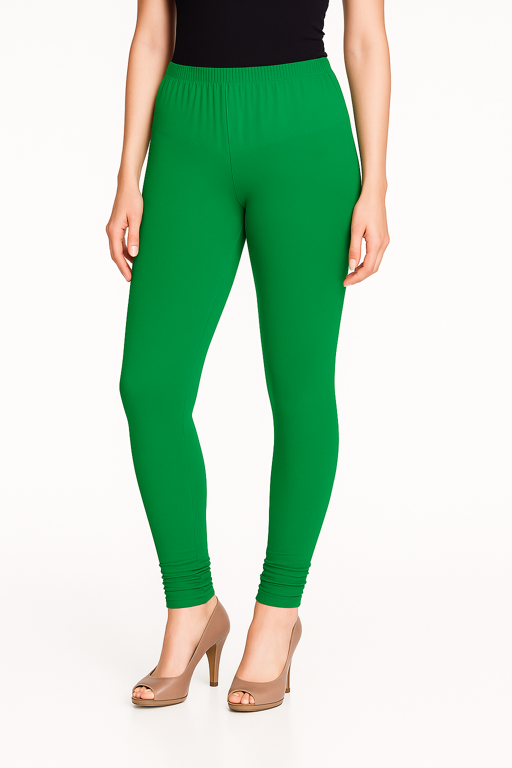 Spectra Green Women's Solid Churidar Stretchable Cotton Blend Legging