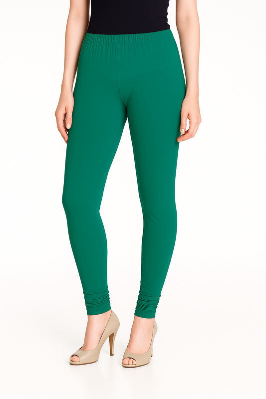 Light Cherry Women's Solid Churidar Stretchable Cotton Blend Legging