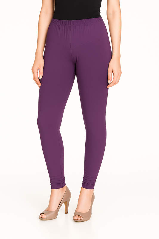 Wisteria Women's Solid Churidar Stretchable Cotton Blend Legging