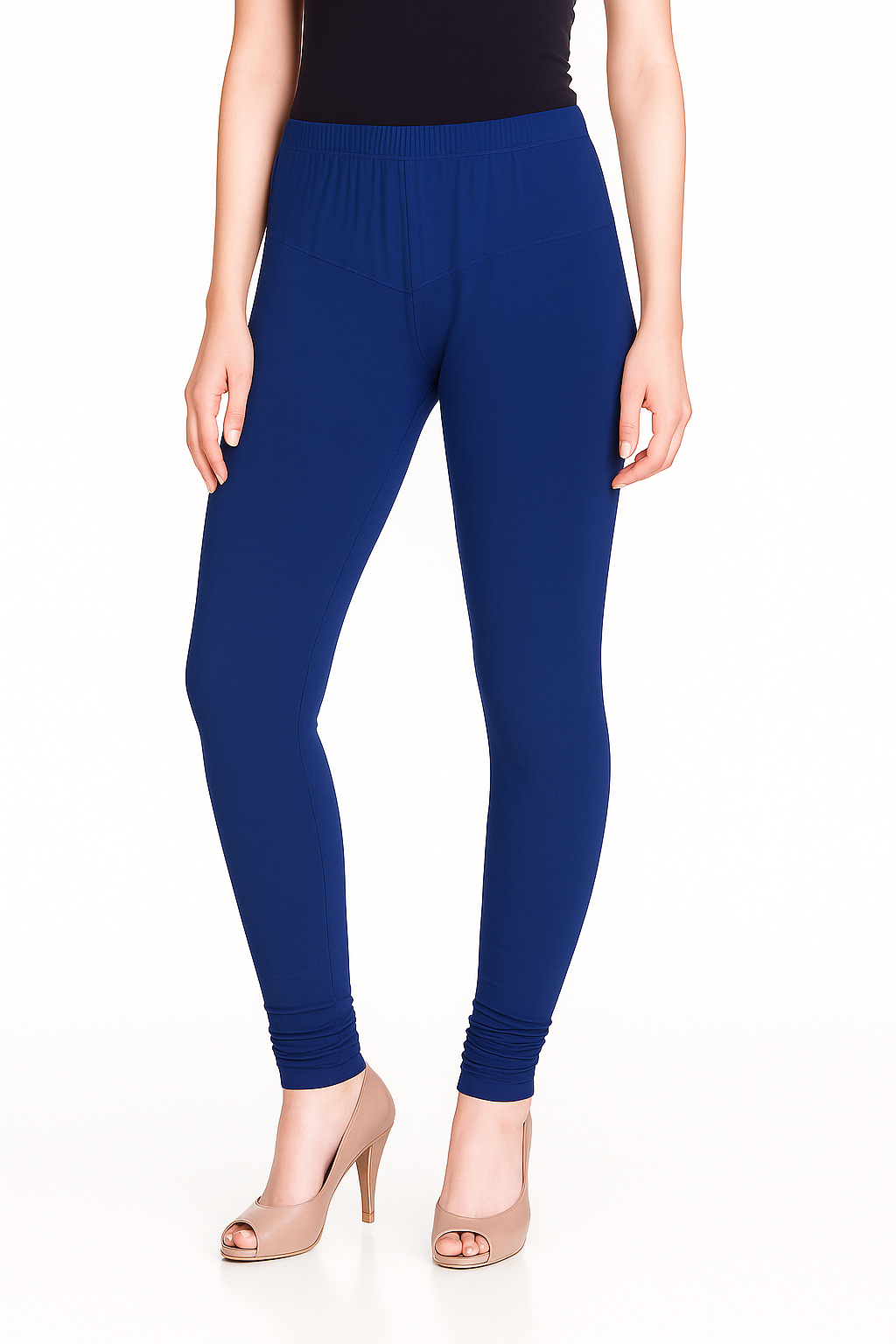 Olympian Blue Women's Solid Churidar Stretchable Cotton Blend Legging