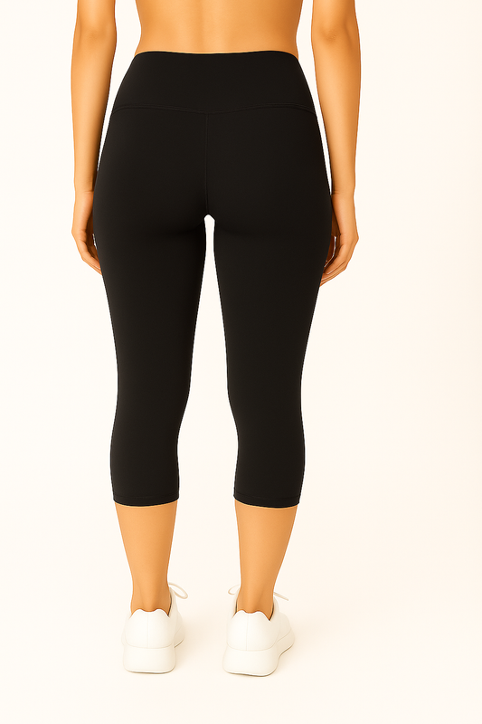 Black Women's Solid Capri pant