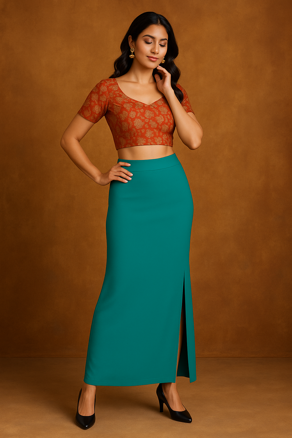 Teal Women's Solid Shapewear