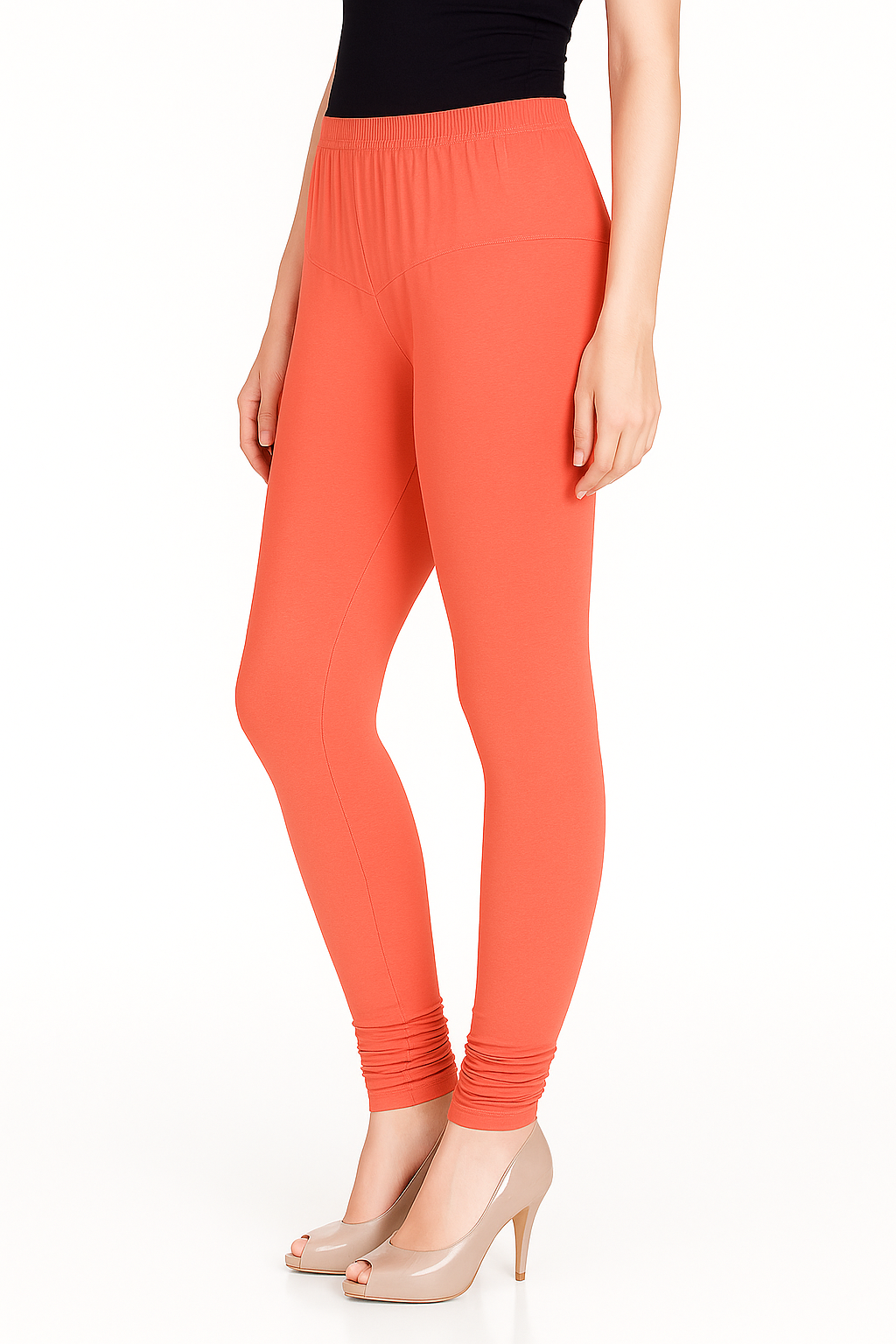 Coral Women's Solid Churidar Stretchable Cotton Blend Legging