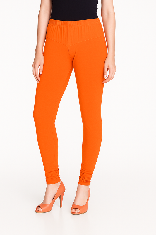 Fresh Salmon Women's Solid Churidar Stretchable Cotton Blend Legging