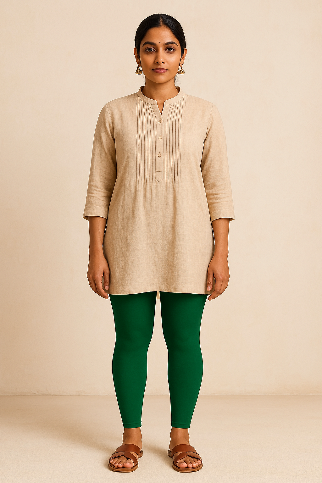 Teal Women's Ankle Length Stretchable Cotton Lycra Leggings