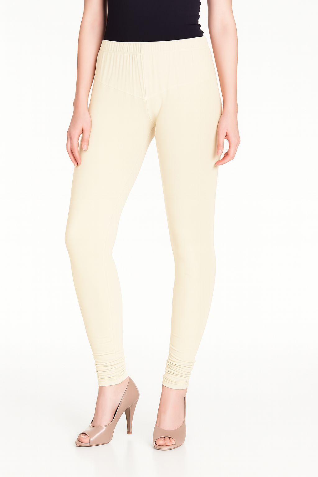 Corn Silk Women's Solid Churidar Stretchable Cotton Blend Legging