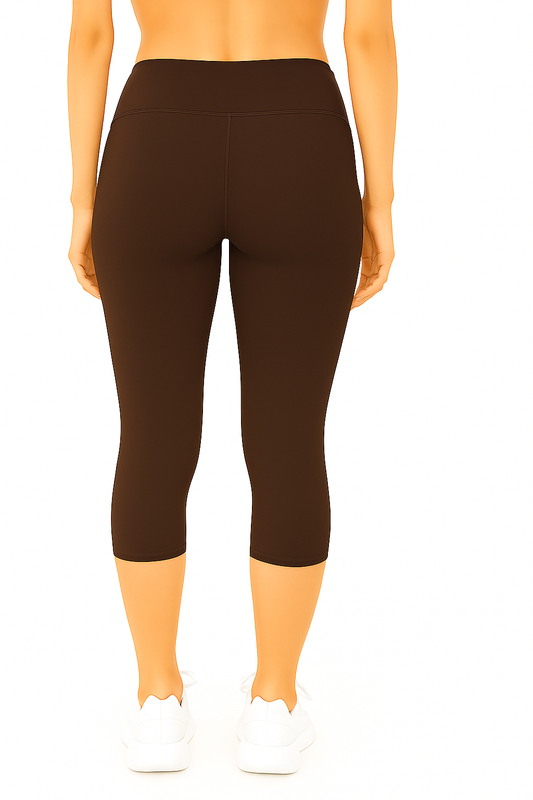 Dark Brown Women's Solid Capri pant