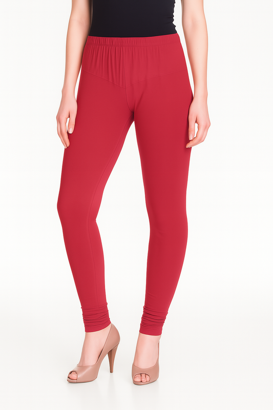 Cherry Women's Solid Churidar Stretchable Cotton Blend Legging