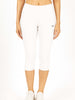 White Women's Solid Capri pant