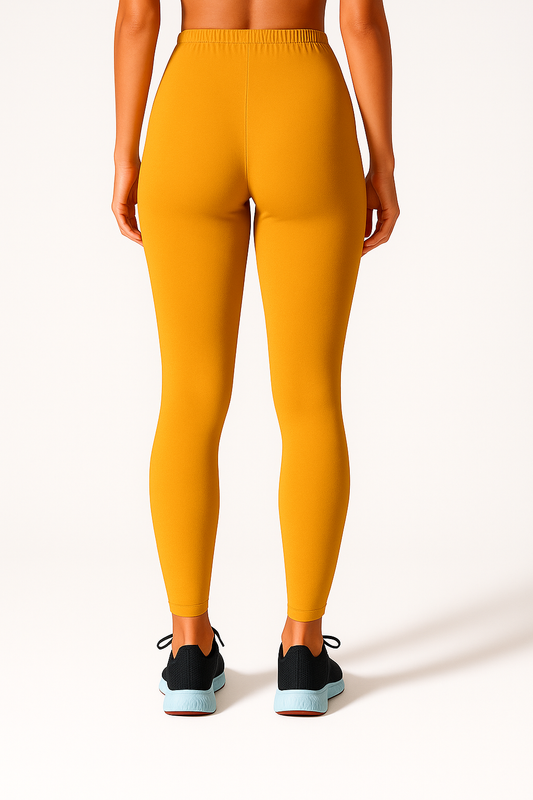 Light Mustard Women's Ankle Length Stretchable Cotton Lycra Leggings