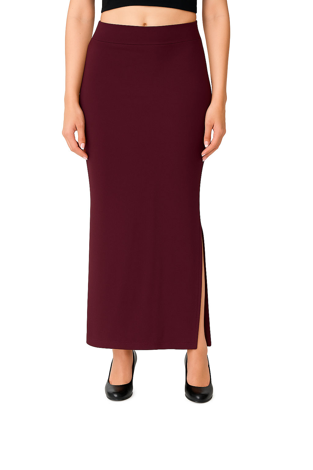 Wine Women's Solid Shapewear