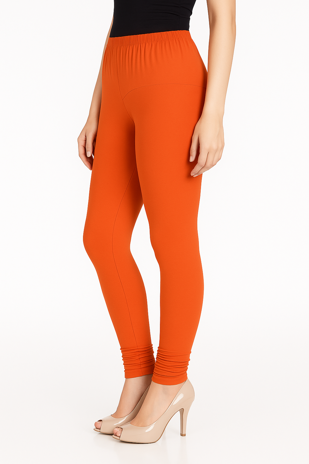 Fresh Salmon Women's Solid Churidar Stretchable Cotton Blend Legging