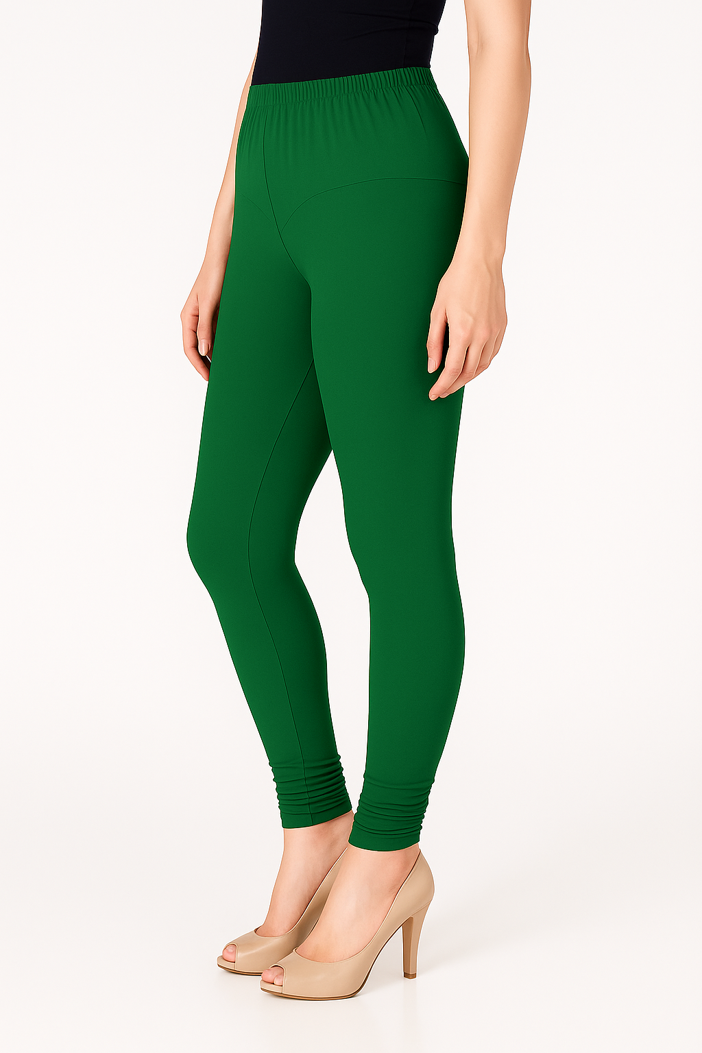 Garden Grass Women's Solid Churidar Stretchable Cotton Blend Legging