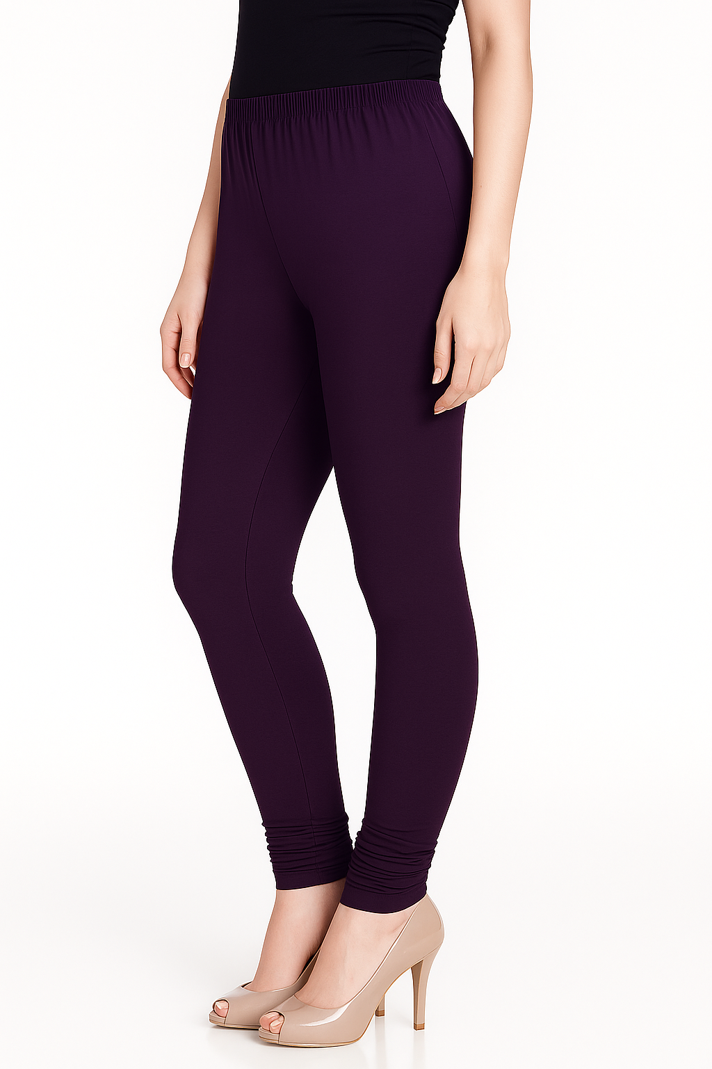 Liberty Women's Solid Churidar Stretchable Cotton Blend Legging