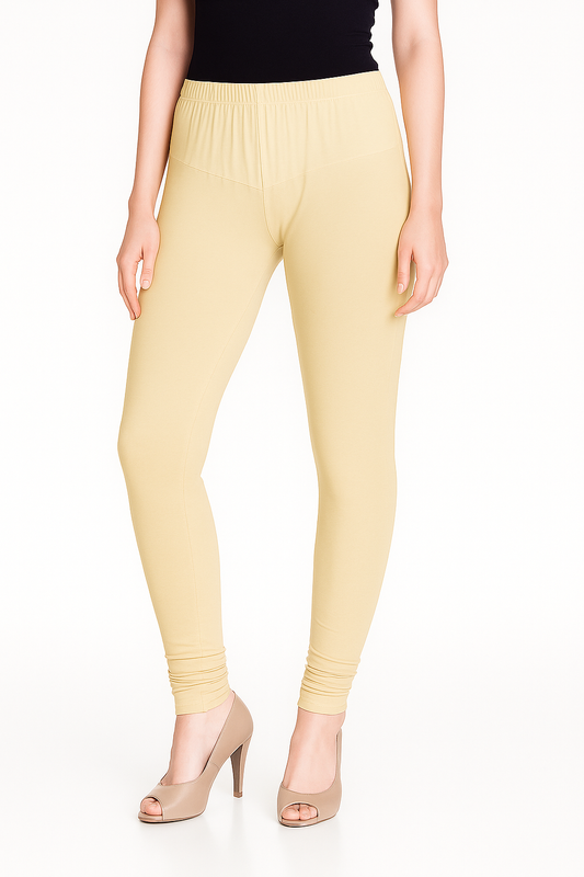 Butter Women's Solid Churidar Stretchable Cotton Blend Legging