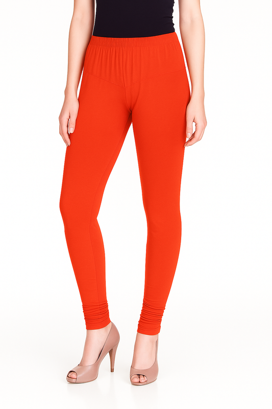 Nasturtium Women's Solid Churidar Stretchable Cotton Blend Legging
