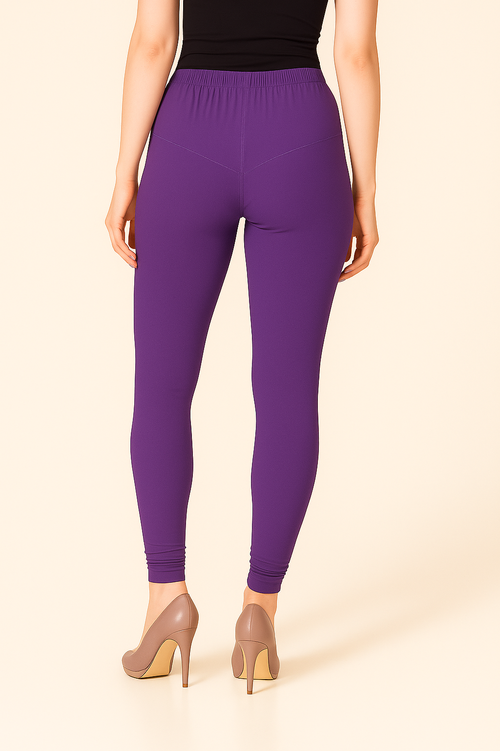 Wisteria Women's Solid Churidar Stretchable Cotton Blend Legging