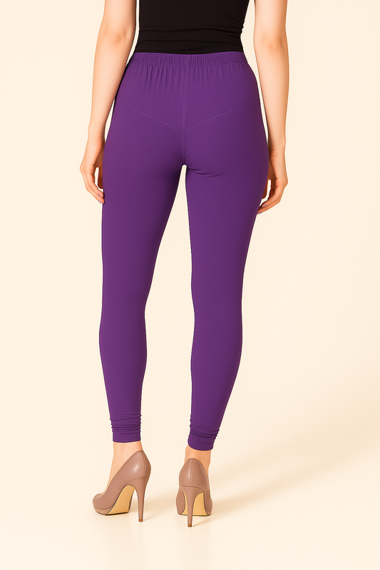 Wisteria Women's Solid Churidar Stretchable Cotton Blend Legging