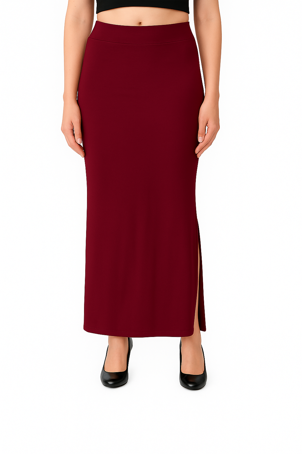 Maroon Women's Solid Shapewear