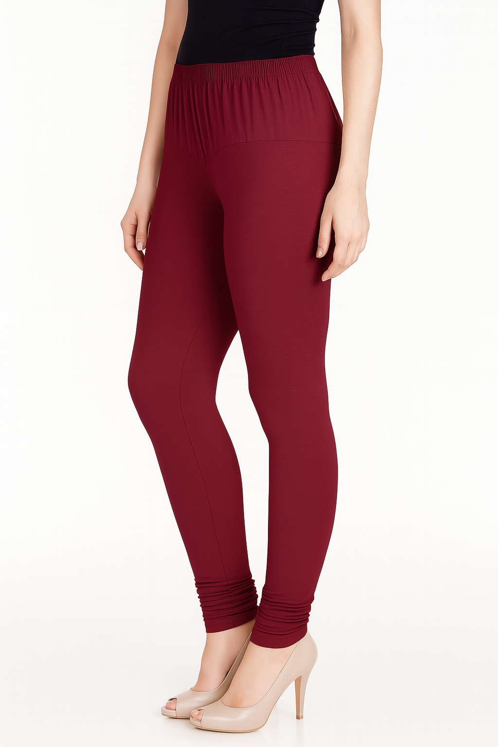 V Cherry Women's Solid Churidar Stretchable Cotton Blend Legging