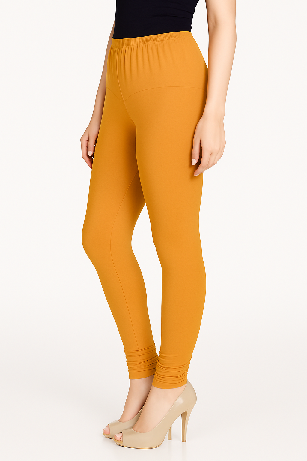 Tuscany Women's Solid Churidar Stretchable Cotton Blend Legging