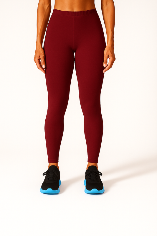 Maroon Women's Ankle Length Stretchable Cotton Lycra Leggings
