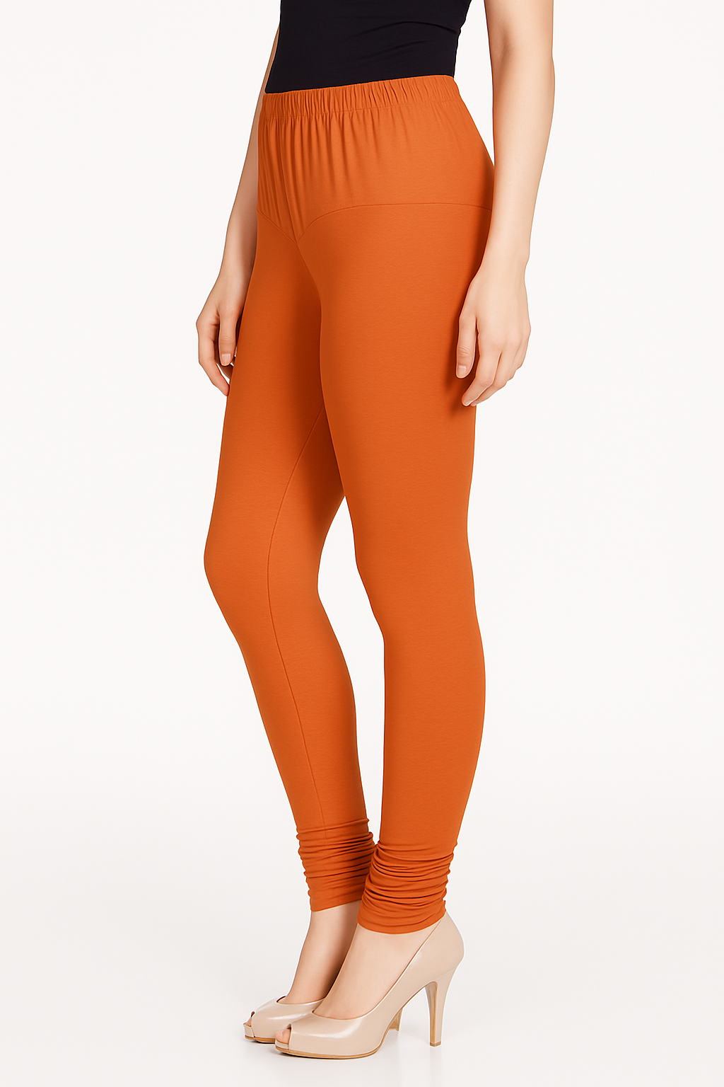 Apricot Women's Solid Churidar Stretchable Cotton Blend Legging