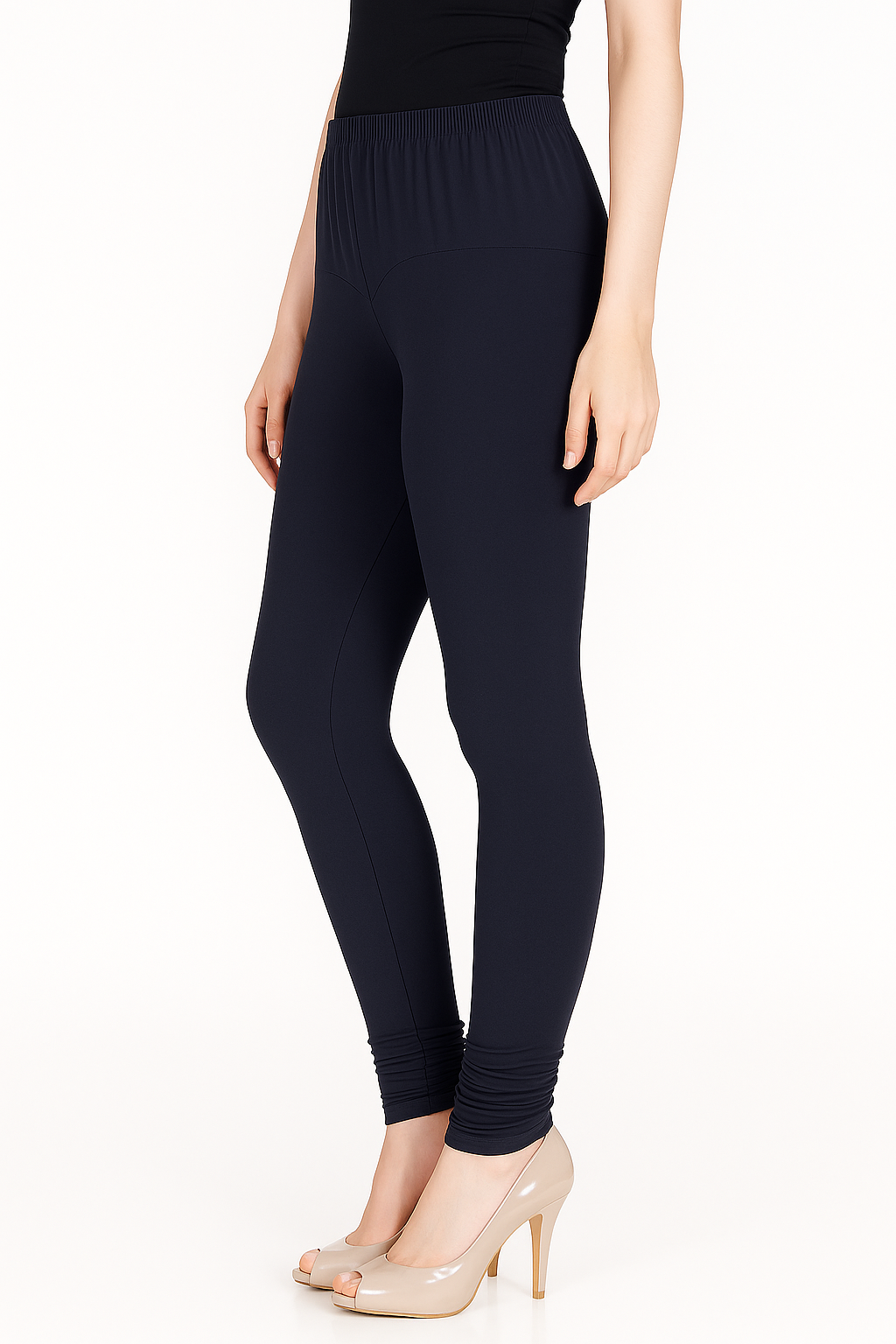 Space Cadet Women's Solid Churidar Stretchable Cotton Blend Legging