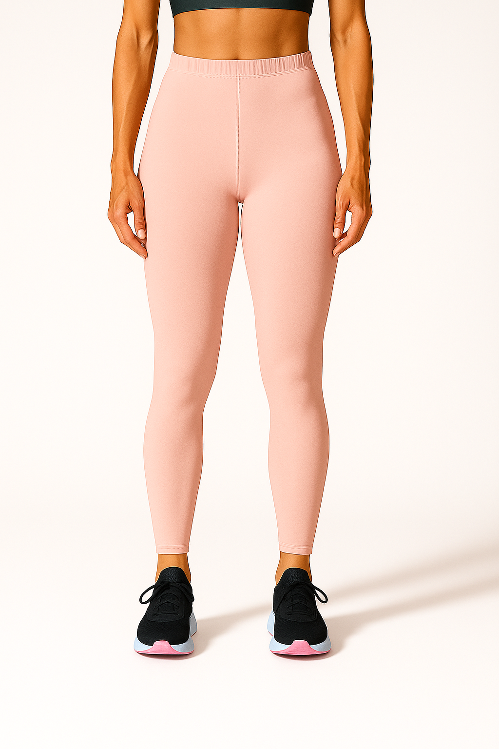 Women's Ankle Length Slim Fit Soft Stretchable Baby Pink Cotton Blend Leggings