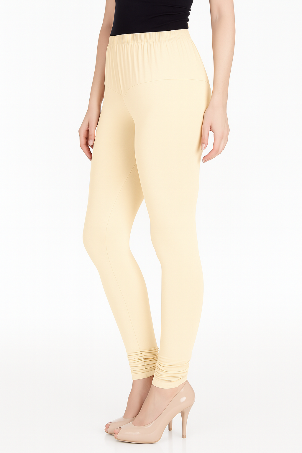 Corn Silk Women's Solid Churidar Stretchable Cotton Blend Legging